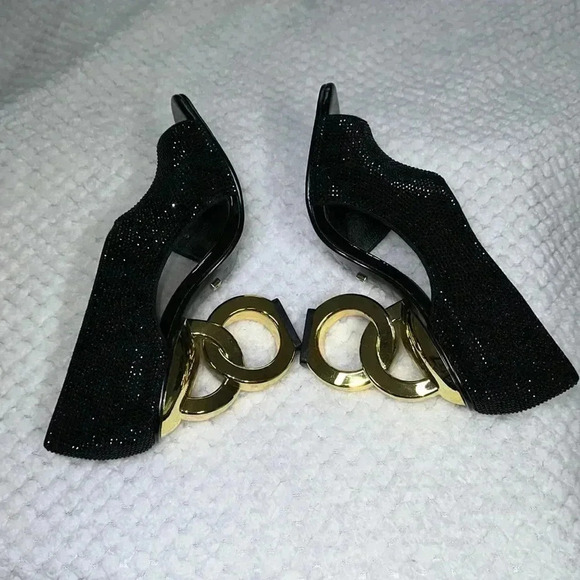 KAT MACONIE SZ 6 Black Peep toe heels - Picture 6 of 9